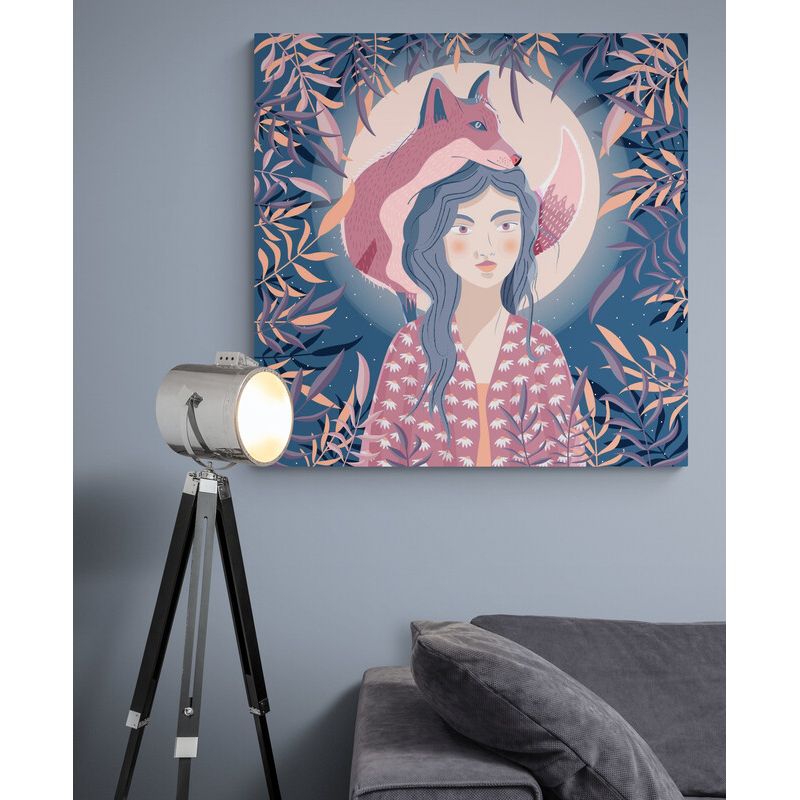 TAYRONA STORE - Cuadro En Lienzo Para La Sala Pintura Mujer 239 90x90cm
