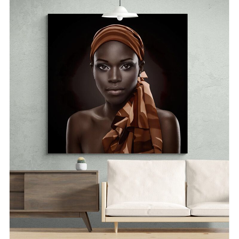 TAYRONA STORE - Cuadro En Lienzo Para La Sala Pintura Mujeres Africanas 030 100x100cm