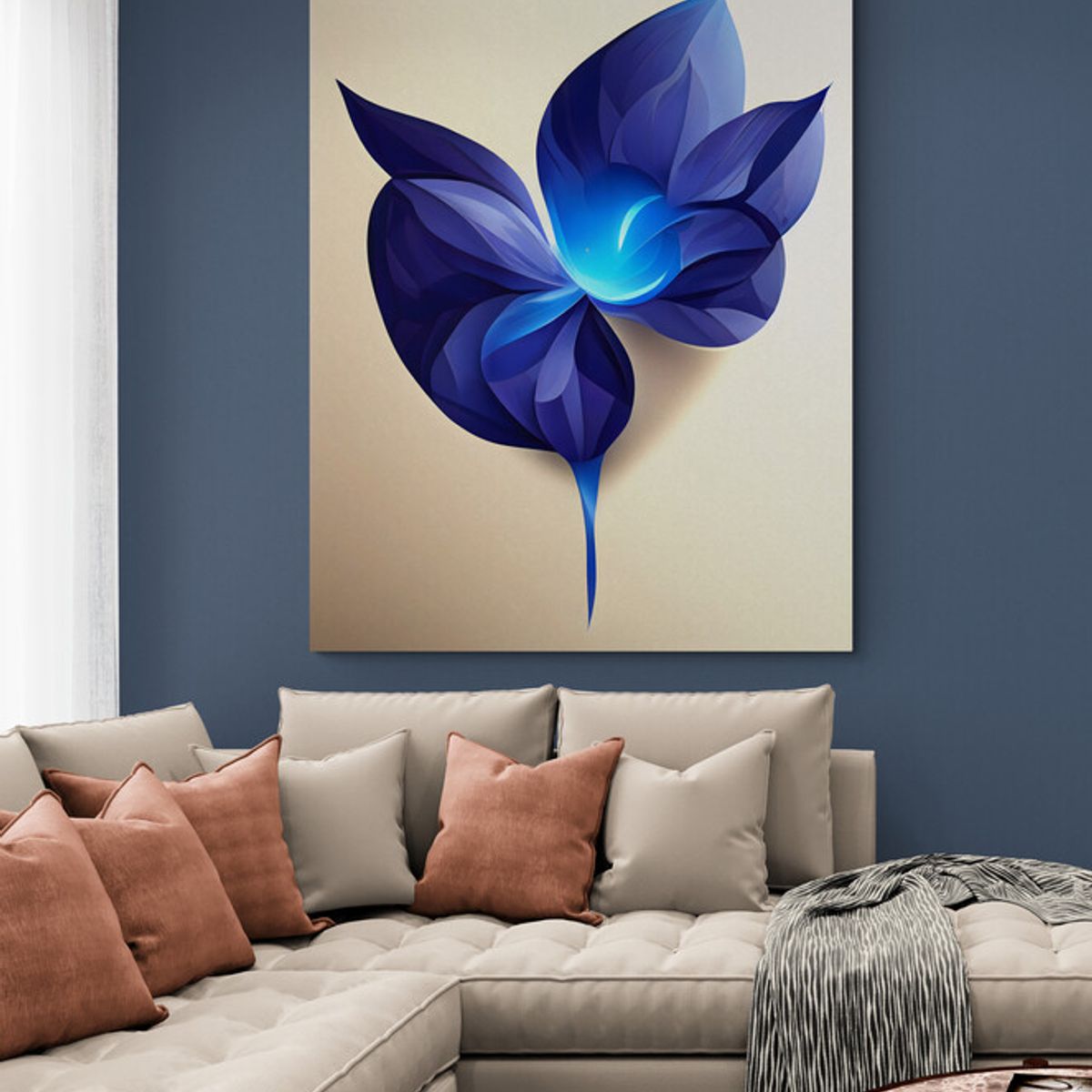 TAYRONA STORE - Cuadro En Lienzo Para La Sala Flores 477 120x160cm