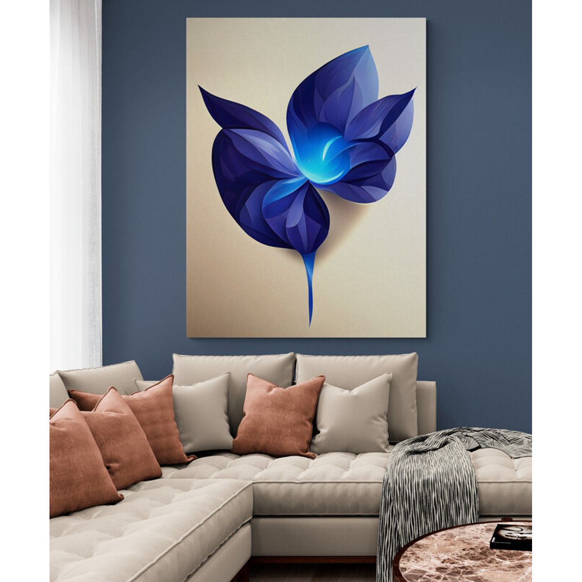 TAYRONA STORE - Cuadro En Lienzo Para La Sala Flores 477 120x160cm