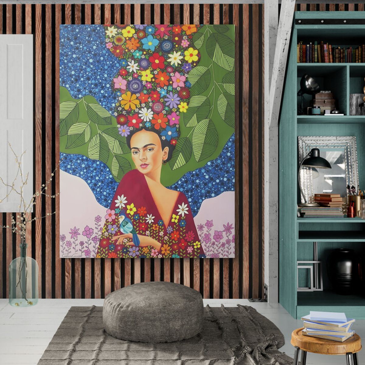 TAYRONA STORE - Cuadro En Lienzo Para La Sala Frida 034 75x100cm