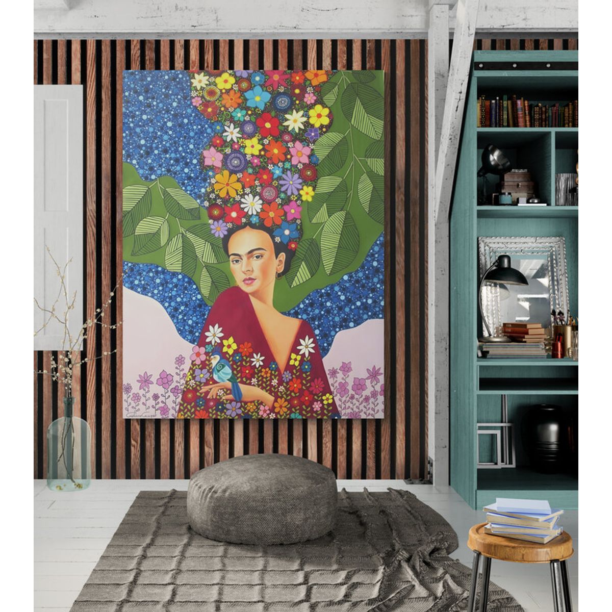 TAYRONA STORE - Cuadro En Lienzo Para La Sala Frida 034 75x100cm