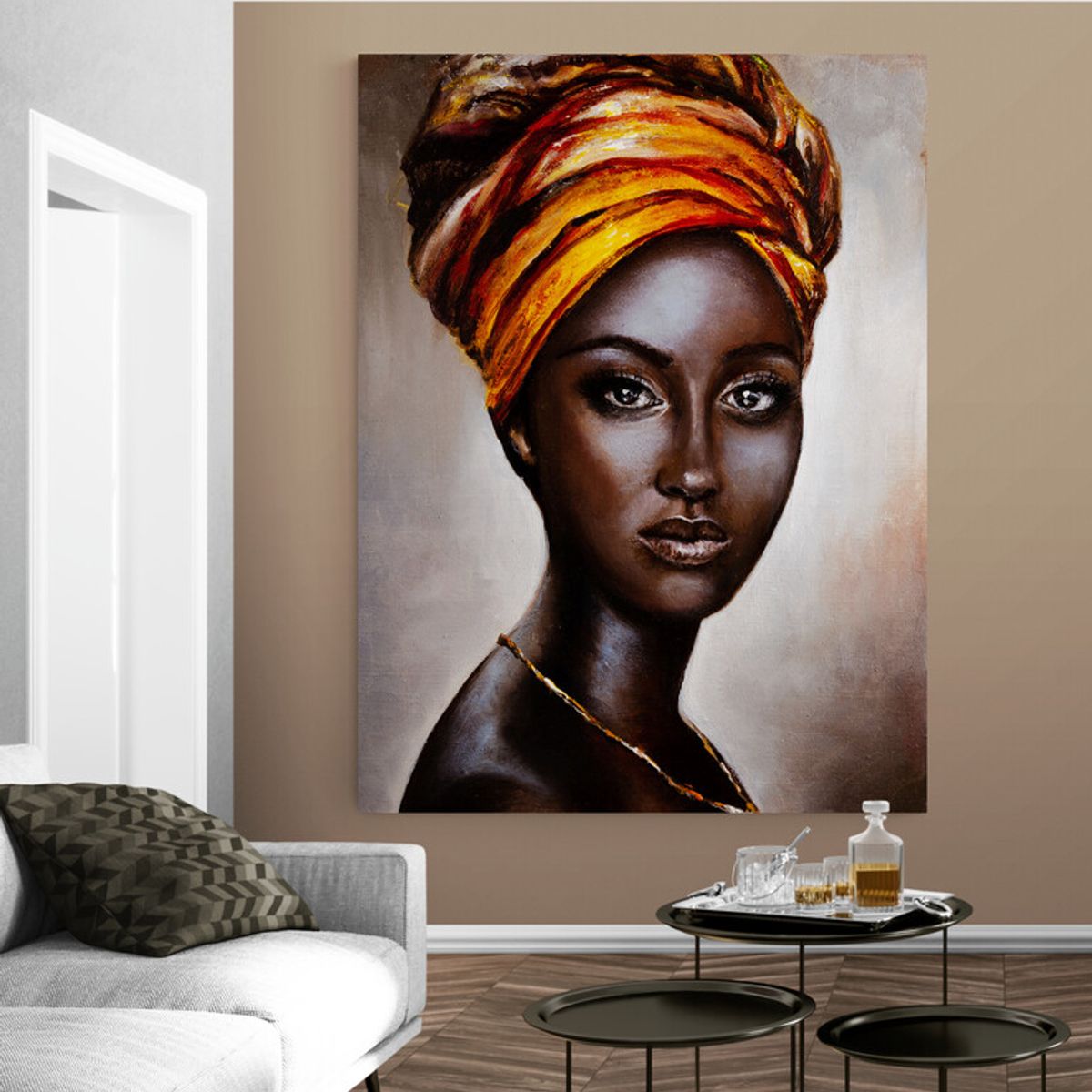 TAYRONA STORE - Cuadro En Lienzo Para La Sala Pintura Mujeres Africanas 025 30x40cm