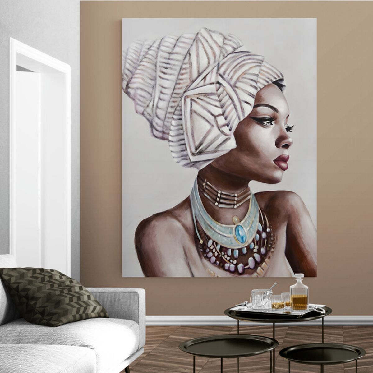 TAYRONA STORE - Cuadro En Lienzo Para La Sala Pintura Mujeres Africanas 032 75x100cm