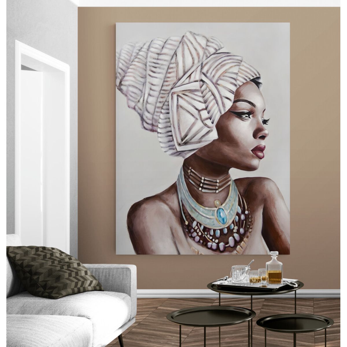 TAYRONA STORE - Cuadro En Lienzo Para La Sala Pintura Mujeres Africanas 032 75x100cm