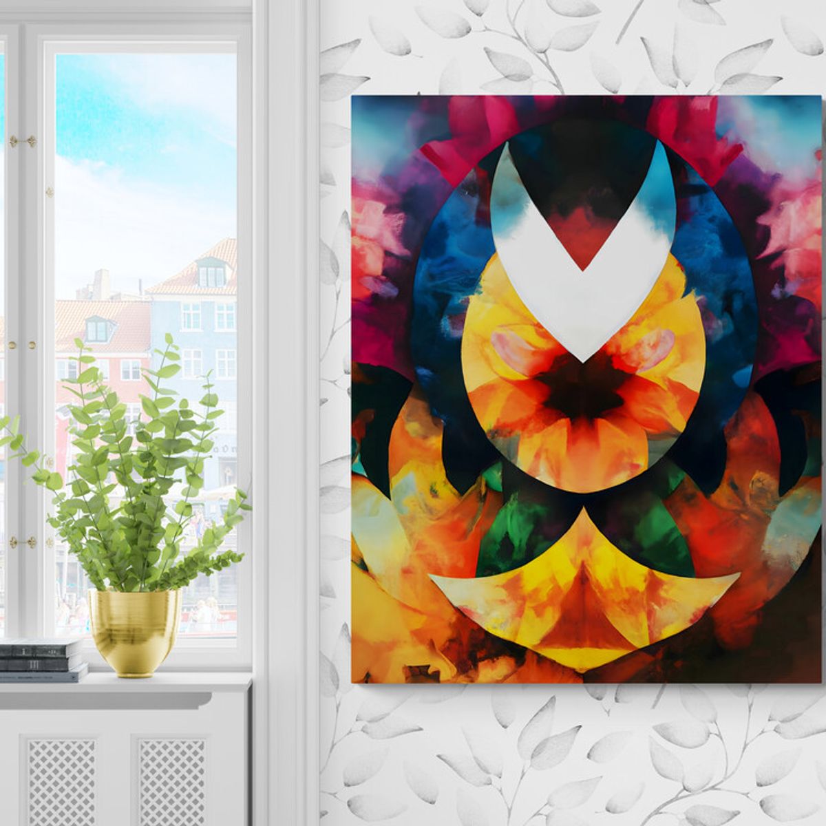 TAYRONA STORE - Cuadro Lienzo Para La Sala Abstracto Colores 281 100x125cm