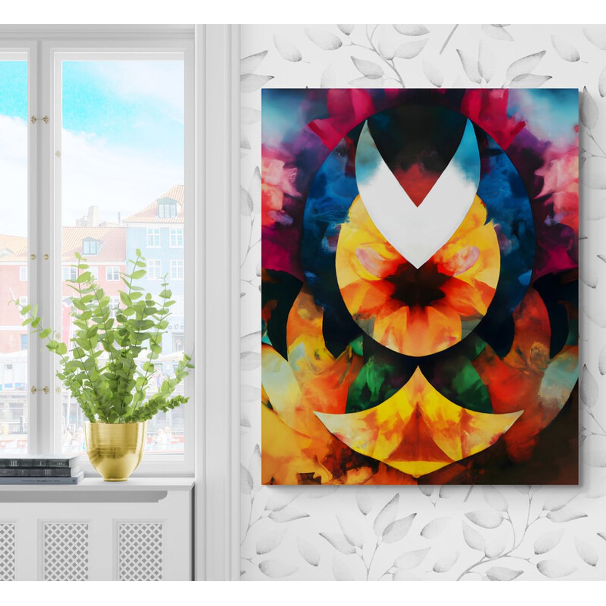 TAYRONA STORE - Cuadro Lienzo Para La Sala Abstracto Colores 281 100x125cm