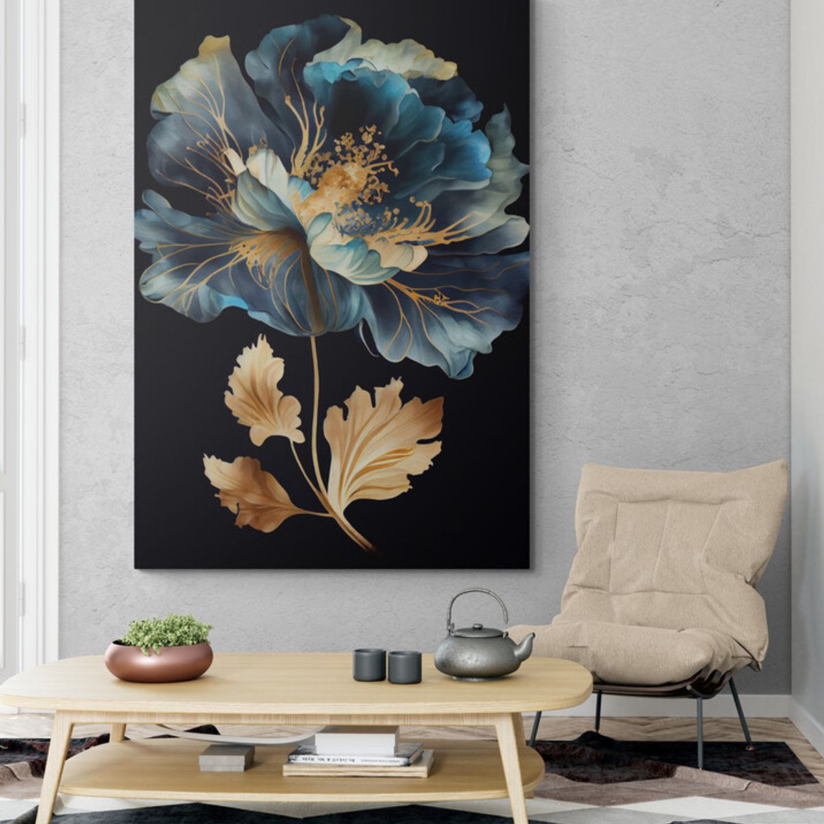 TAYRONA STORE - Cuadro En Lienzo Para La Sala Flores 510 100x150cm