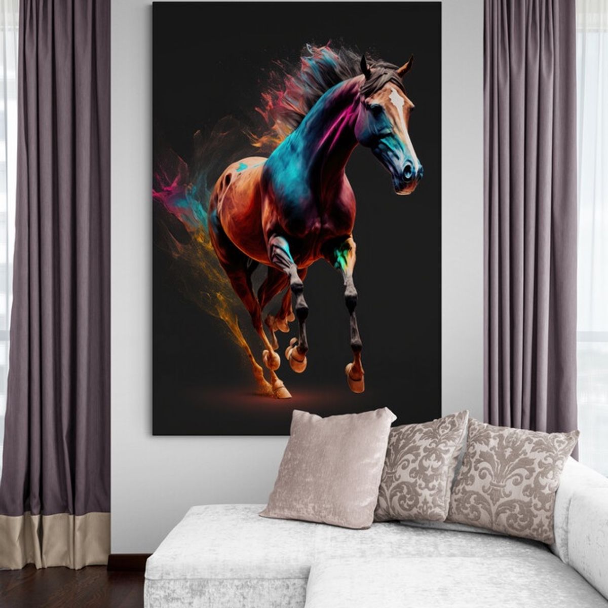 TAYRONA STORE - Cuadro En Lienzo Para La Sala Caballos 248 35x50cm