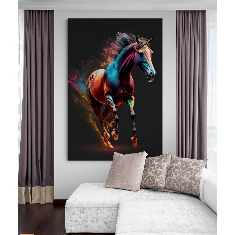 TAYRONA STORE - Cuadro En Lienzo Para La Sala Caballos 248 35x50cm