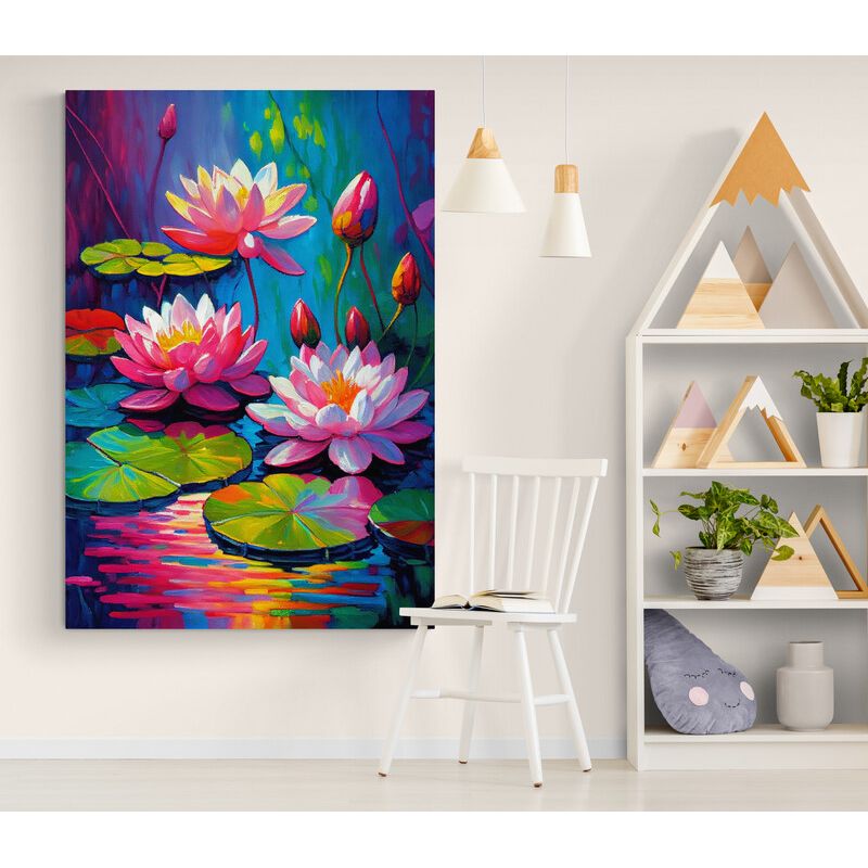 TAYRONA STORE - Cuadro En Lienzo Para La Sala Flor De Loto 102 70x100cm