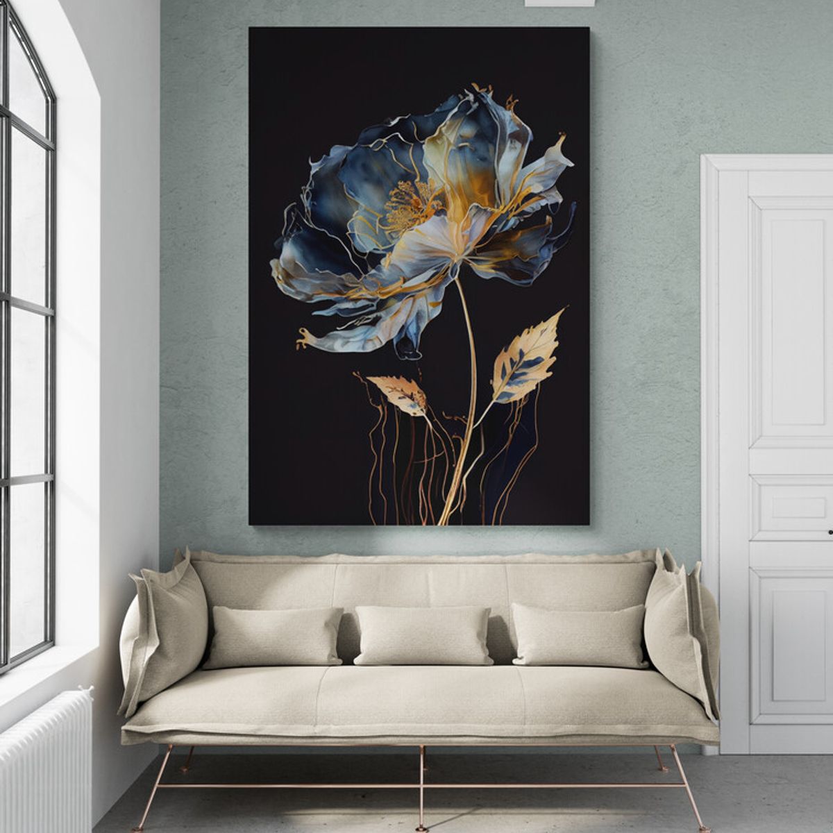 TAYRONA STORE - Cuadro En Lienzo Para La Sala Flores 511 70x100cm