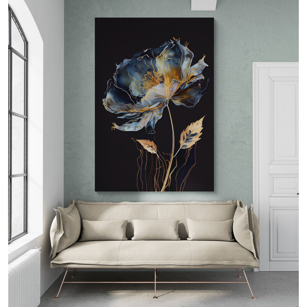 TAYRONA STORE - Cuadro En Lienzo Para La Sala Flores 511 70x100cm