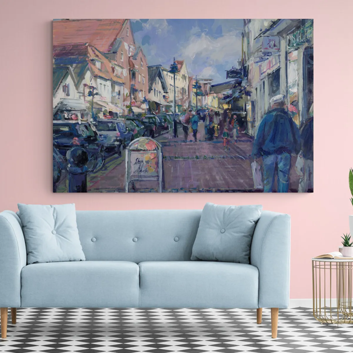 TAYRONA STORE - Cuadro En Lienzo Para La Sala Pintura Ciudad 099 50x35cm