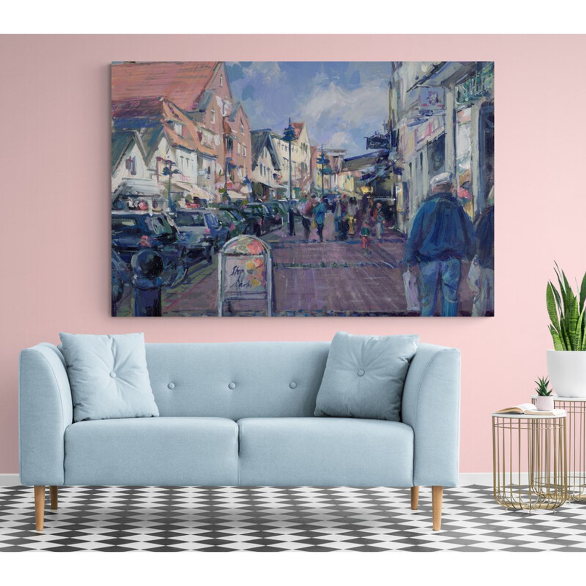 TAYRONA STORE - Cuadro En Lienzo Para La Sala Pintura Ciudad 099 70x50cm