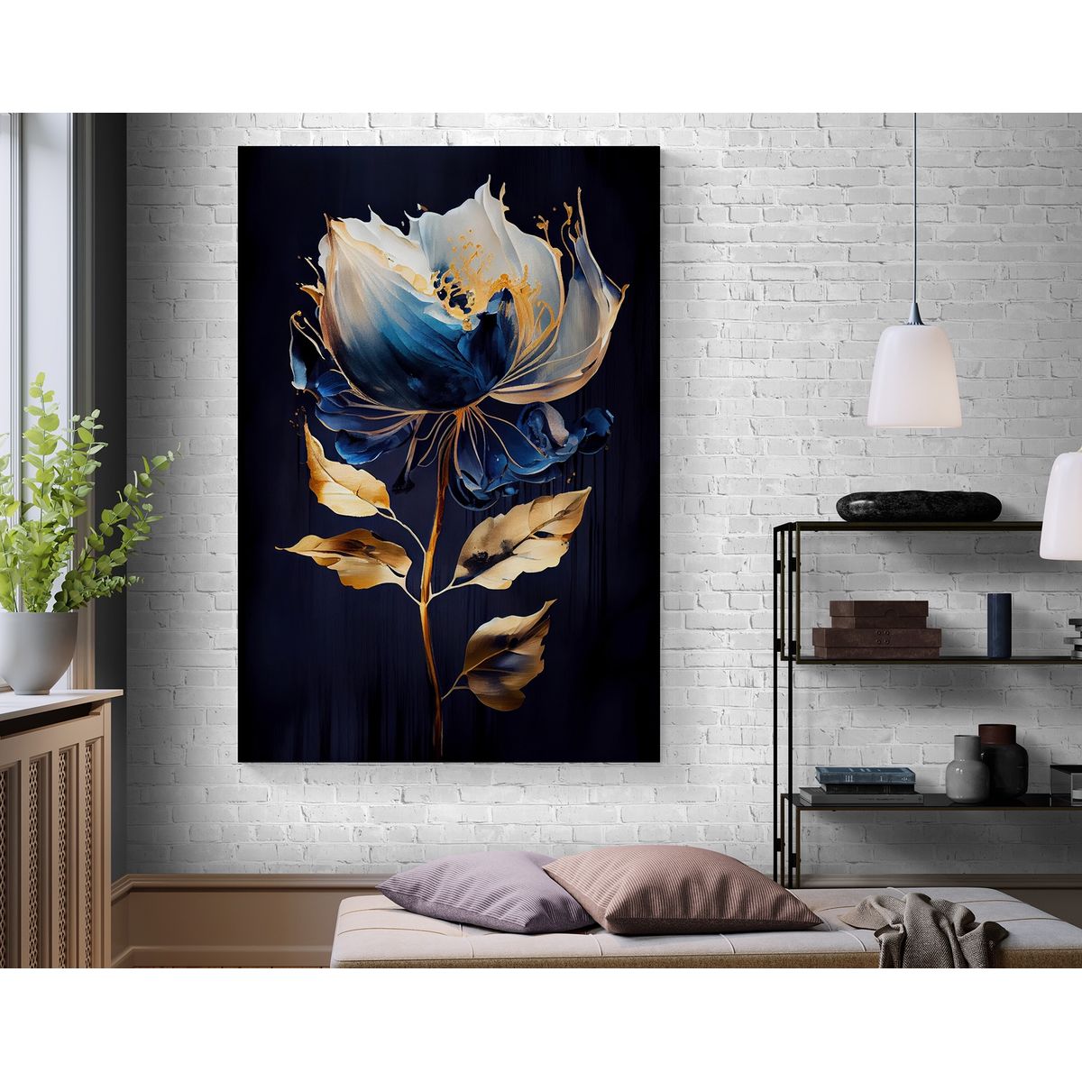 TAYRONA STORE - Cuadro En Lienzo Para La Sala Flores 512 50x70cm