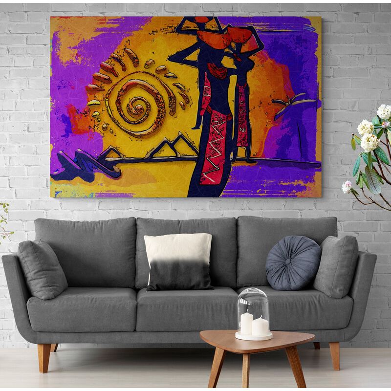 TAYRONA STORE - Cuadro En Lienzo Para La Sala Pintura Mujeres Africanas 003 70x50cm