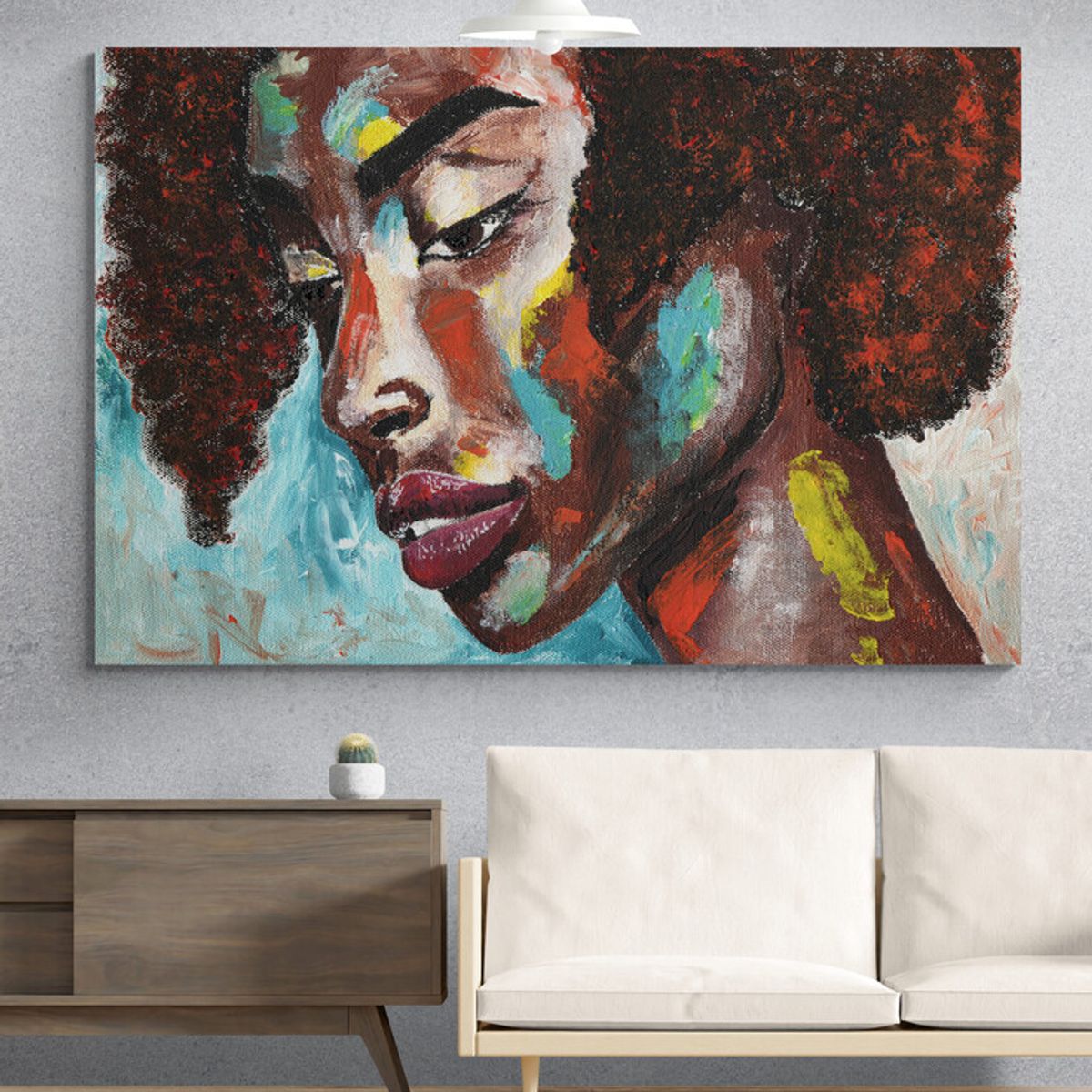 TAYRONA STORE - Cuadro En Lienzo Para La Sala Pintura Mujeres Africanas 023 70x50cm