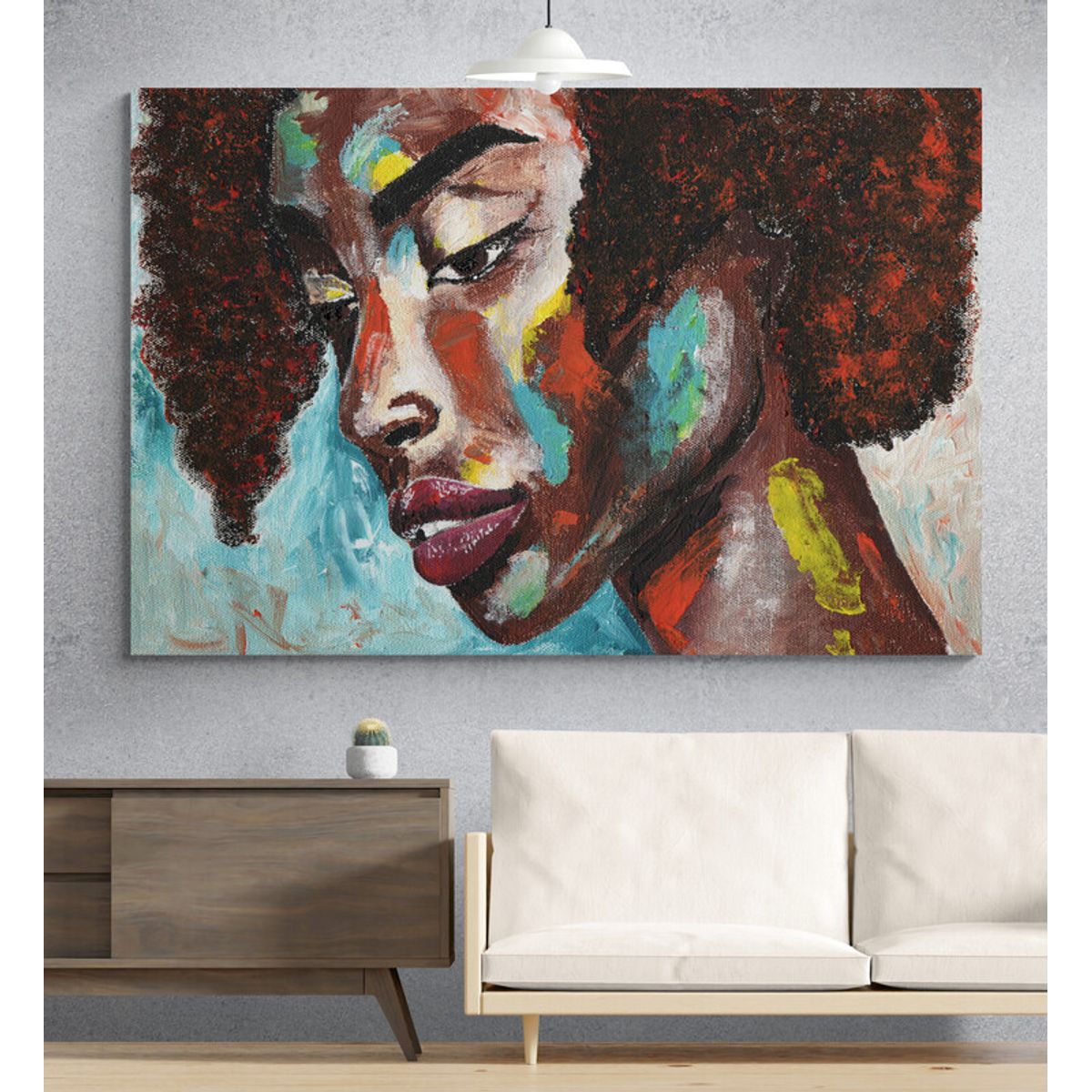 TAYRONA STORE - Cuadro En Lienzo Para La Sala Pintura Mujeres Africanas 023 70x50cm
