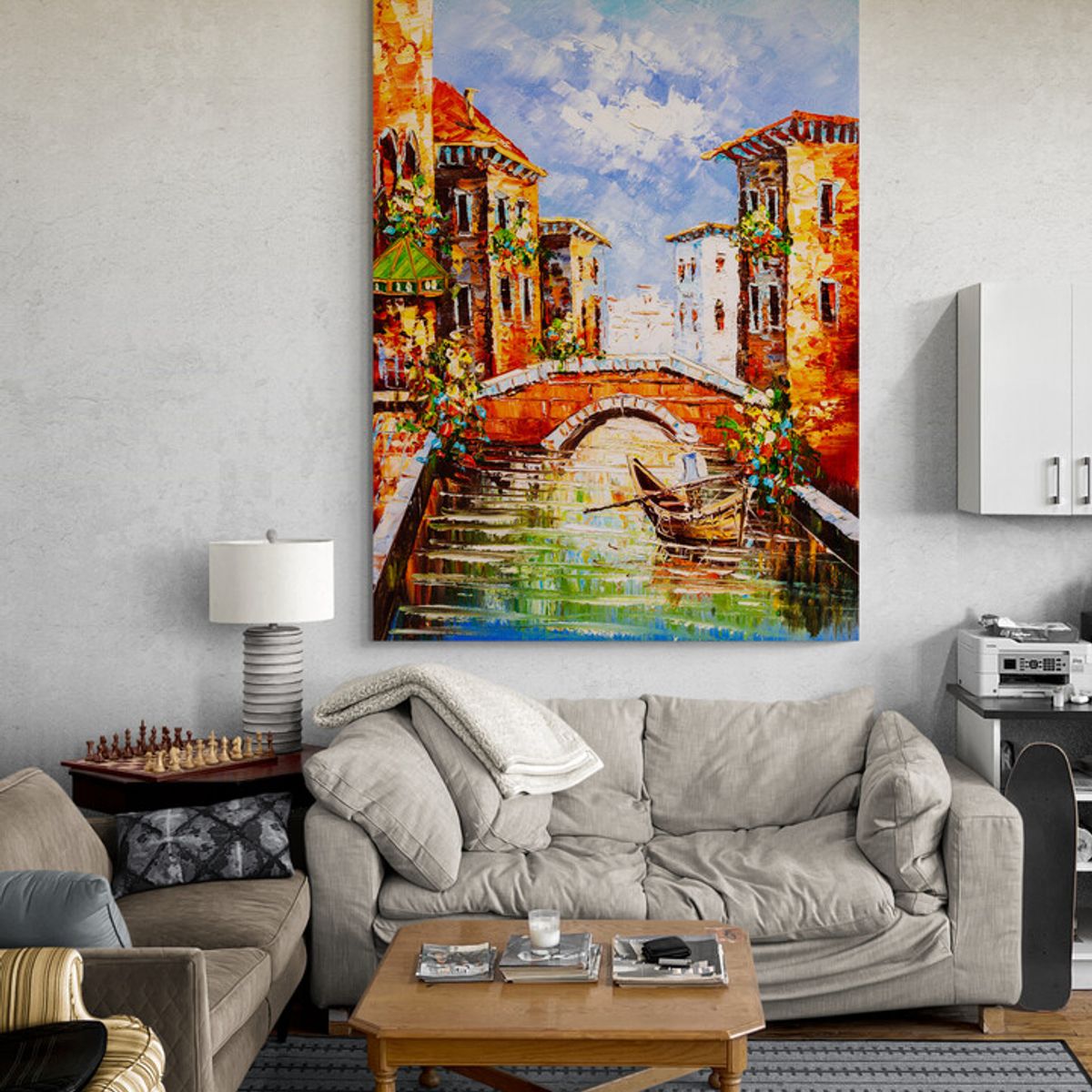 TAYRONA STORE - Cuadro Lienzo Para La Sala Pintura Ciudad Venecia 124 60x80cm