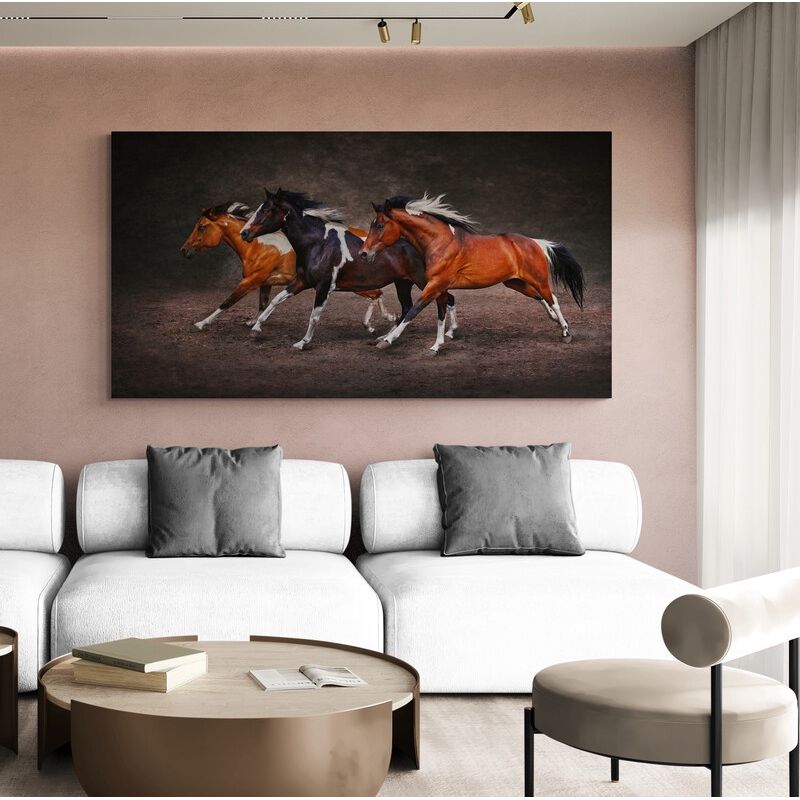 TAYRONA STORE - Cuadro En Lienzo Para La Sala Caballos 169 110x60cm