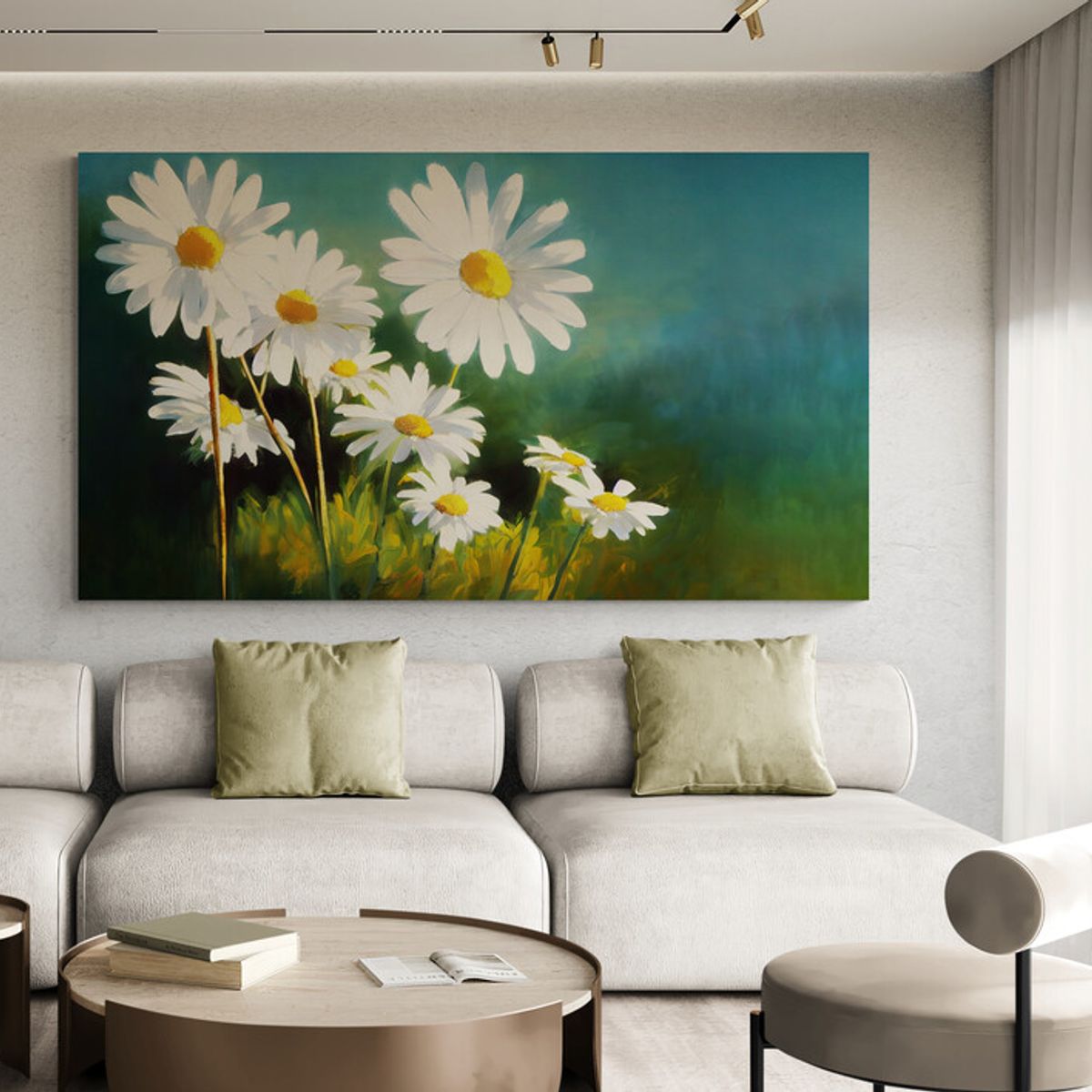 TAYRONA STORE - Cuadro En Lienzo Para La Sala Flores 479 130x70cm.