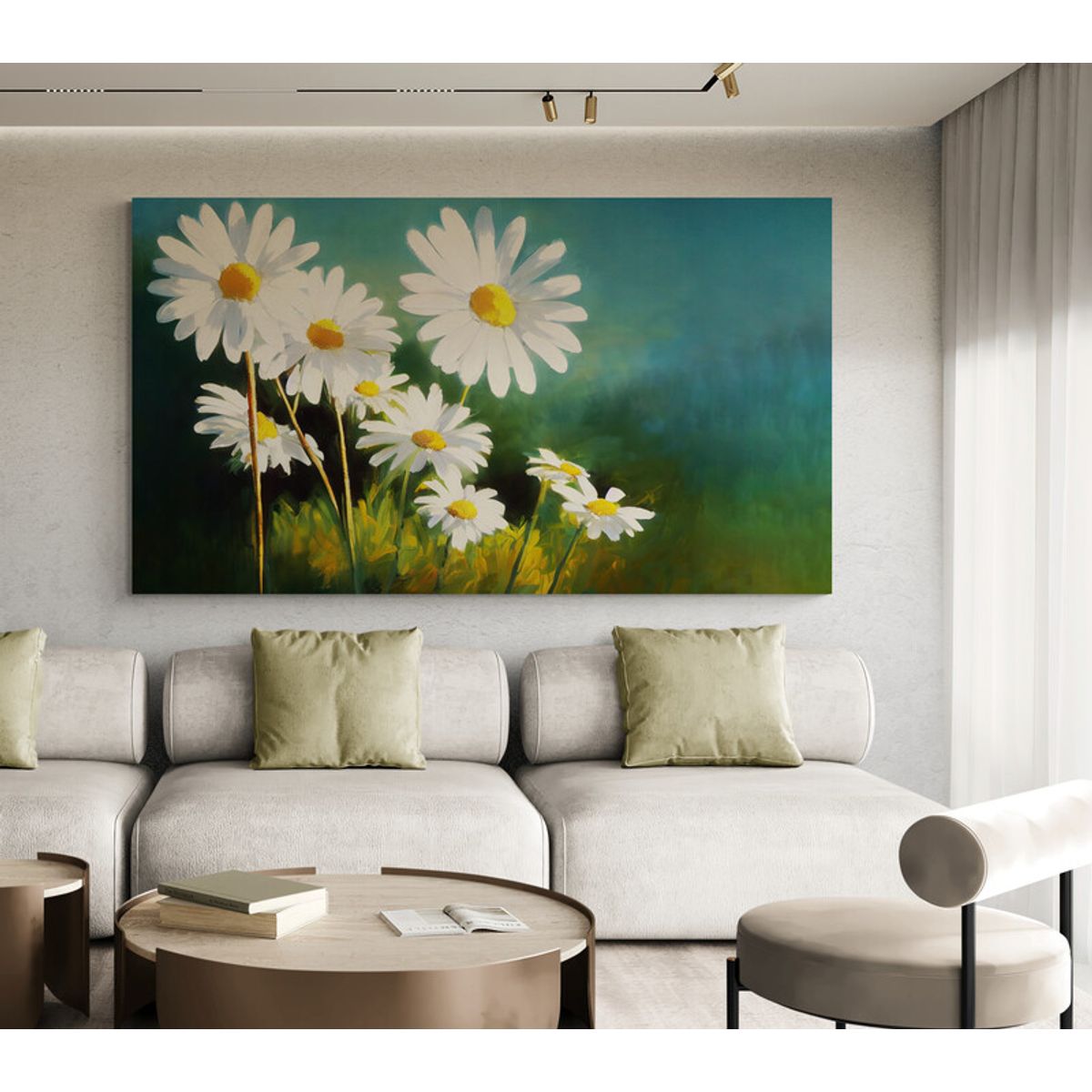 TAYRONA STORE - Cuadro En Lienzo Para La Sala Flores 479 130x70cm.