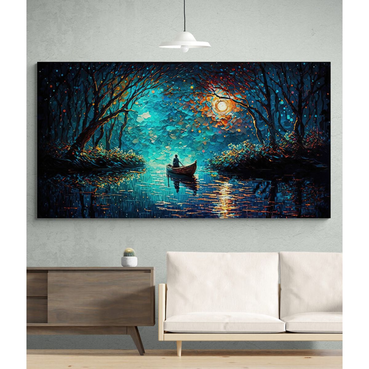 TAYRONA STORE - Cuadro En Lienzo Para La Sala Noche Estrellada 052 110x60cm