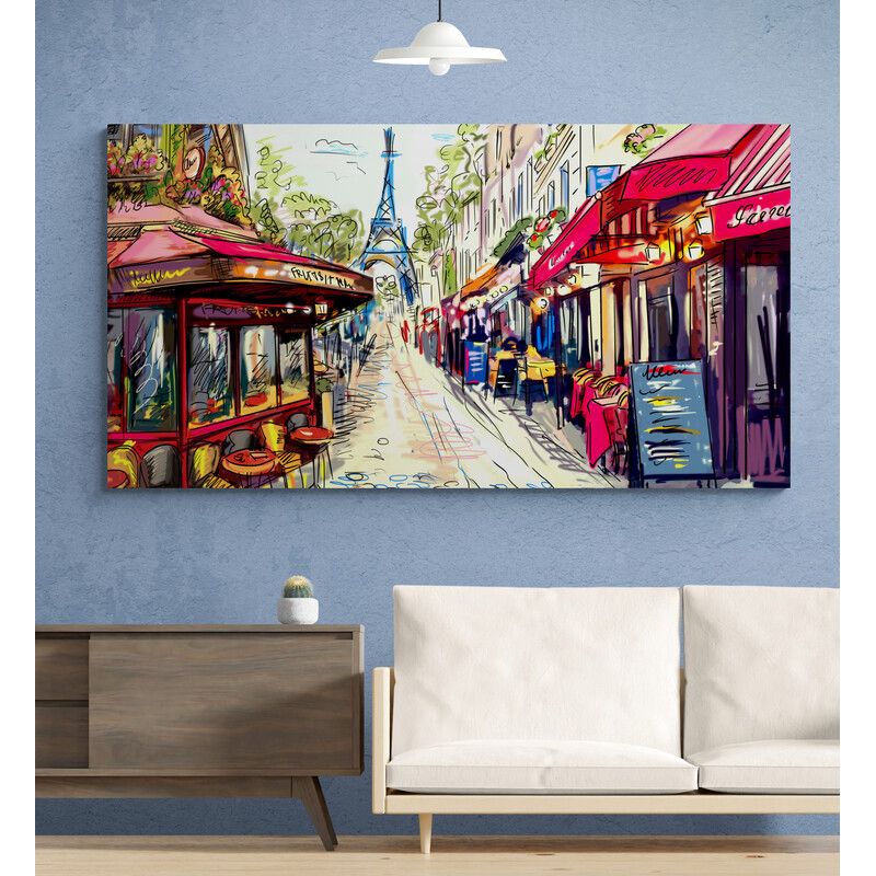 TAYRONA STORE - Cuadro En Lienzo Para La Sala Pintura Paris 04 130x70cm