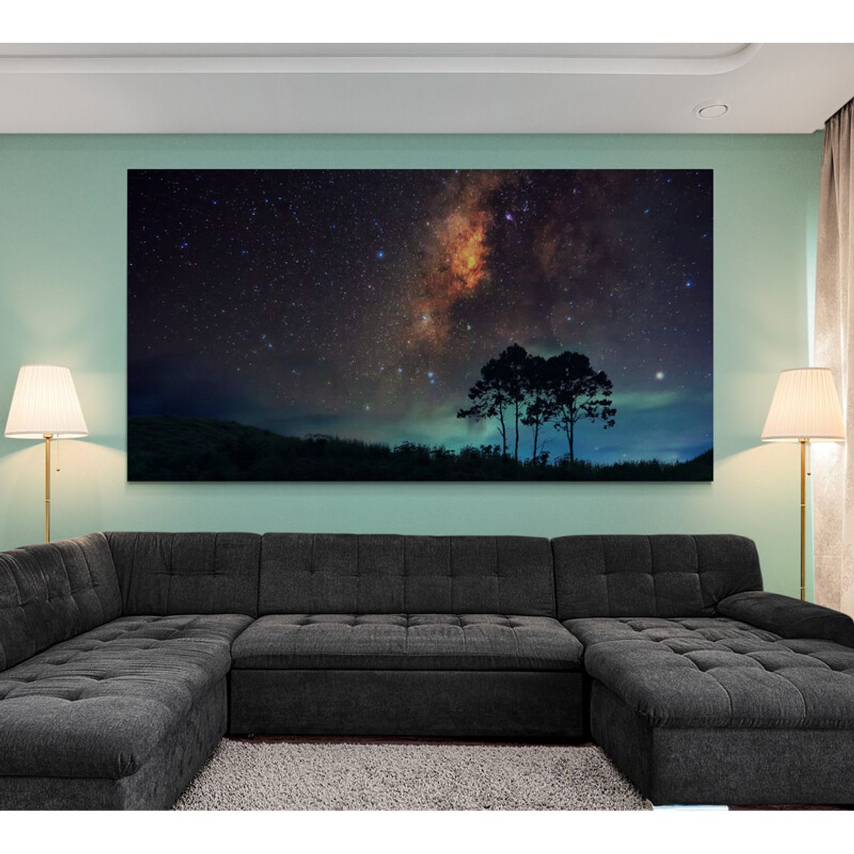 TAYRONA STORE - Cuadro En Lienzo Para La Sala Via Lactea 012 130x70cm