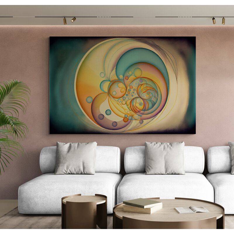 TAYRONA STORE - Cuadro En Lienzo Para La Sala Abstracto Colores 338 100x70cm