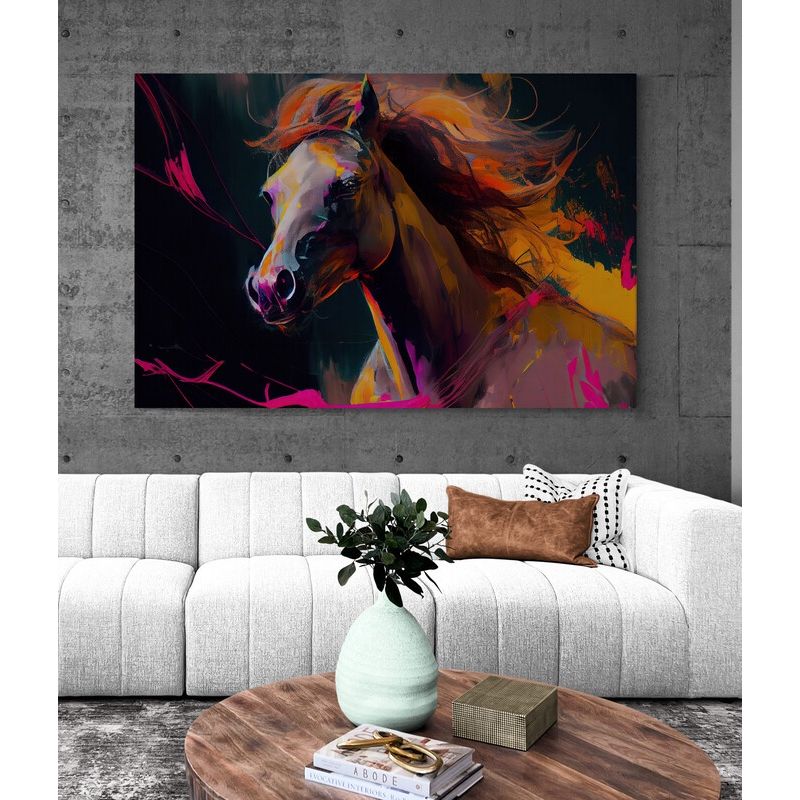 TAYRONA STORE - Cuadro En Lienzo Para La Sala Caballos 193 100x70cm