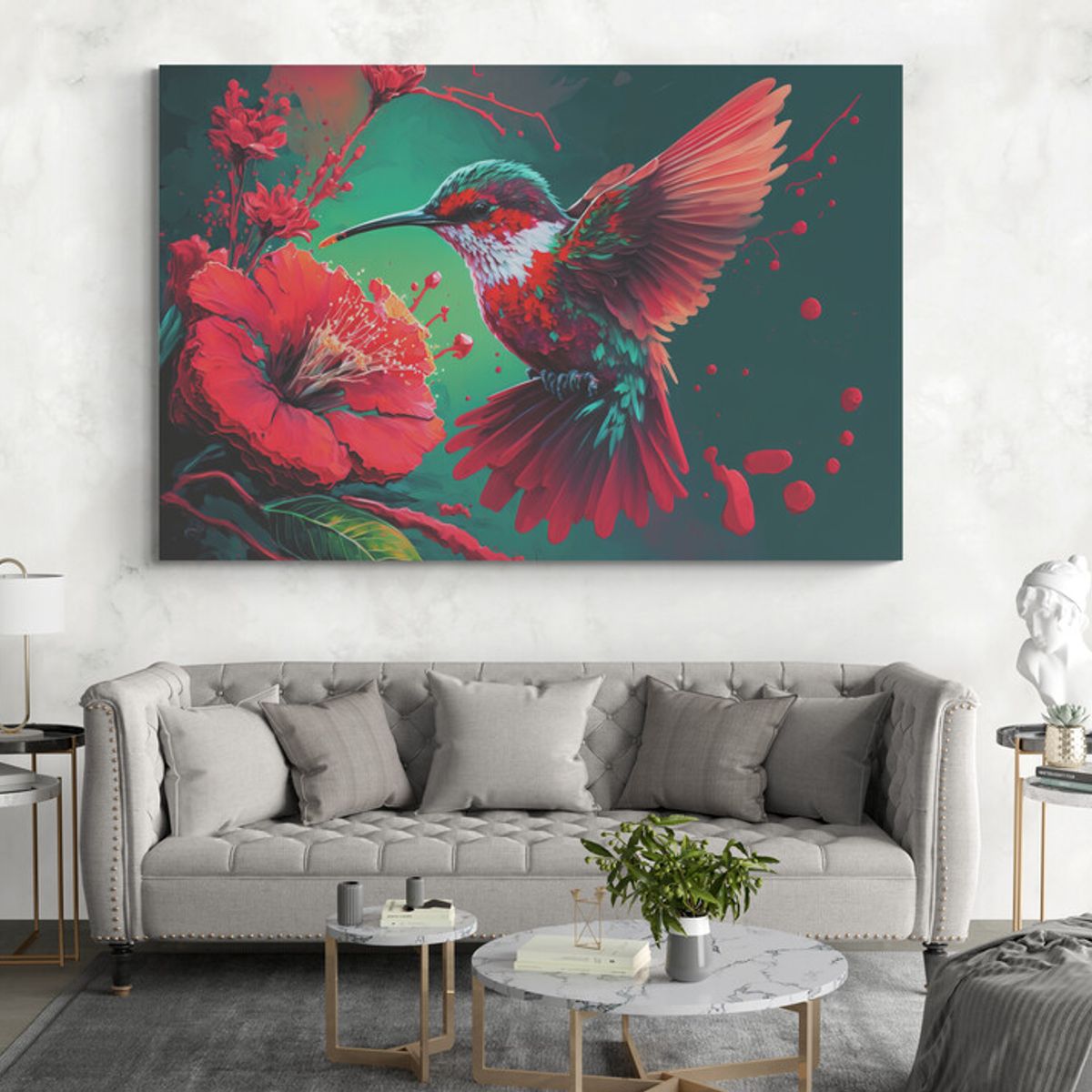 TAYRONA STORE - Cuadro En Lienzo Para La Sala Colibri 131 50x35cm