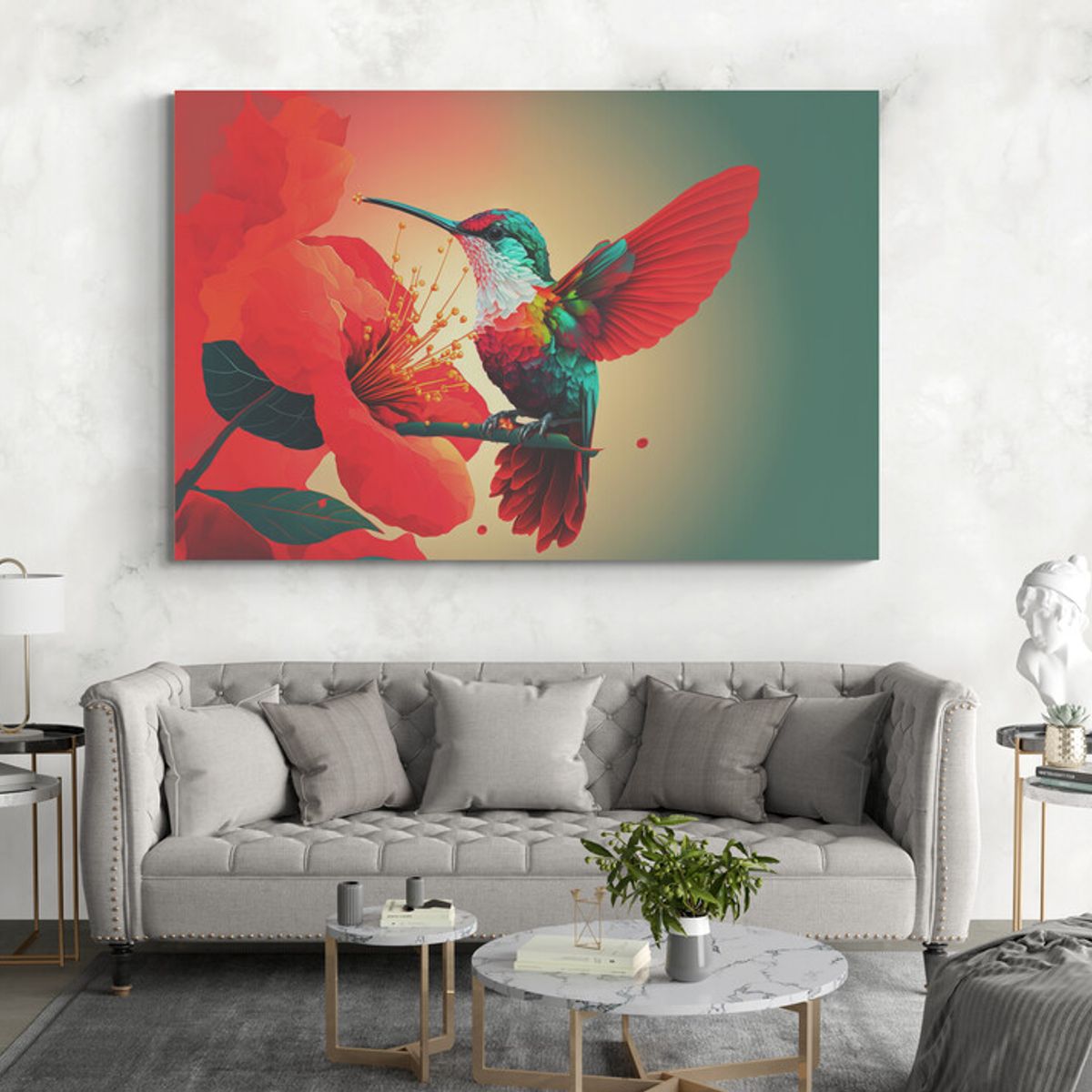 TAYRONA STORE - Cuadro En Lienzo Para La Sala Colibri 133 50x35cm