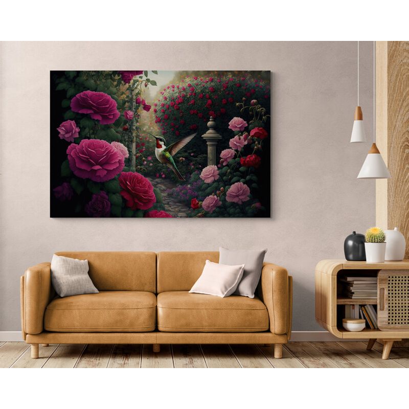 TAYRONA STORE - Cuadro En Lienzo Para La Sala Colibri 141 100x70cm