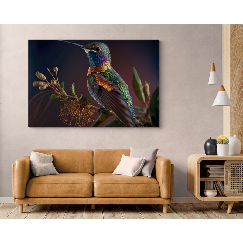 TAYRONA STORE - Cuadro En Lienzo Para La Sala Colibri 144 50x35cm