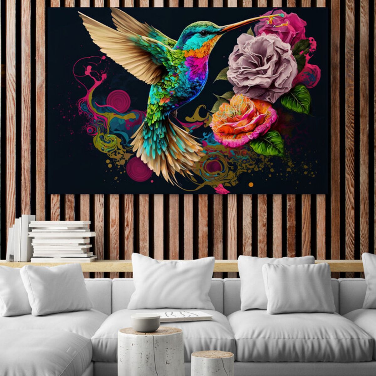 TAYRONA STORE - Cuadro En Lienzo Para La Sala Colibri 150 150x100cm