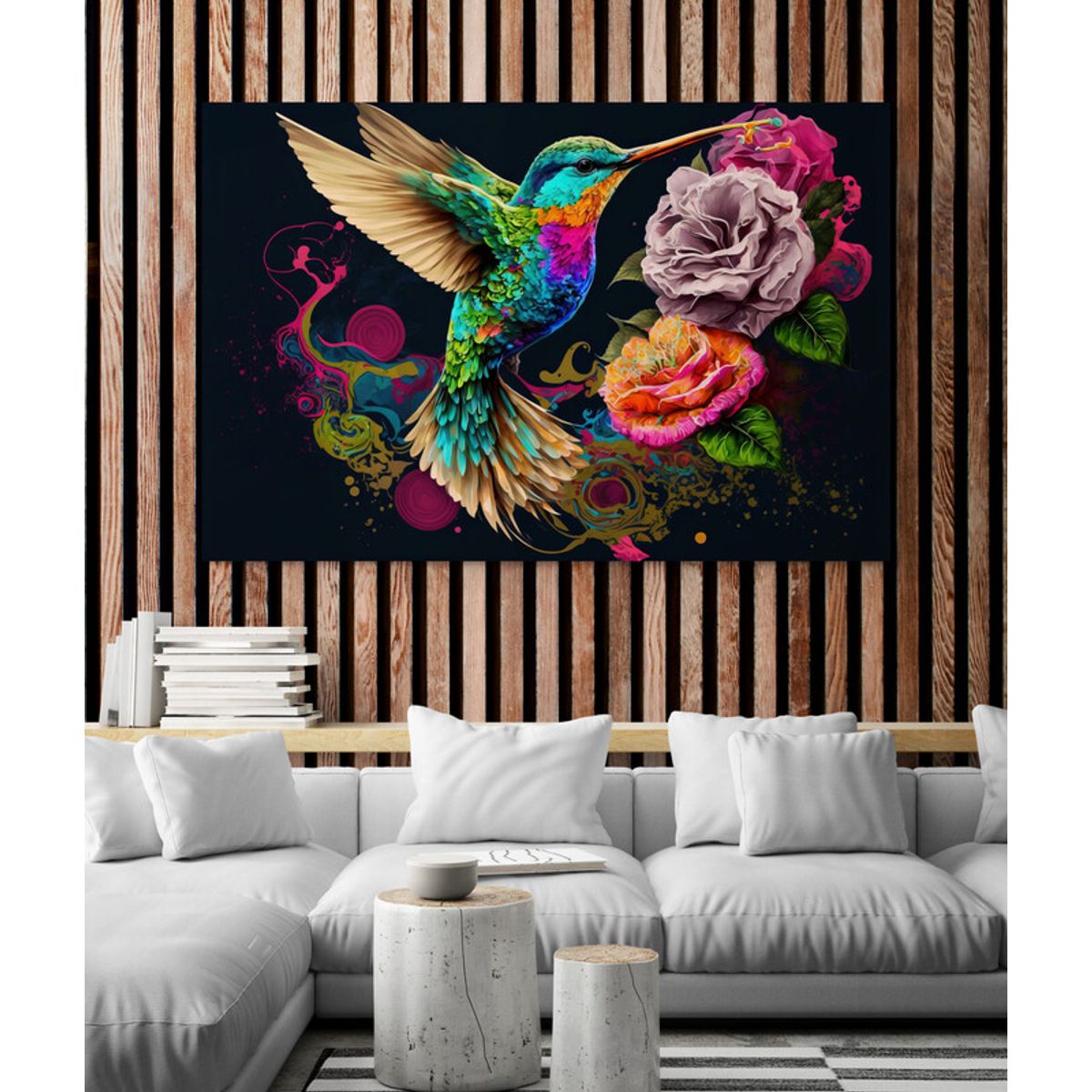 TAYRONA STORE - Cuadro En Lienzo Para La Sala Colibri 150 150x100cm
