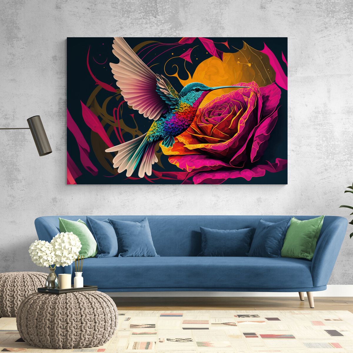 TAYRONA STORE - Cuadro En Lienzo Para La Sala Colibri 149 100x70cm