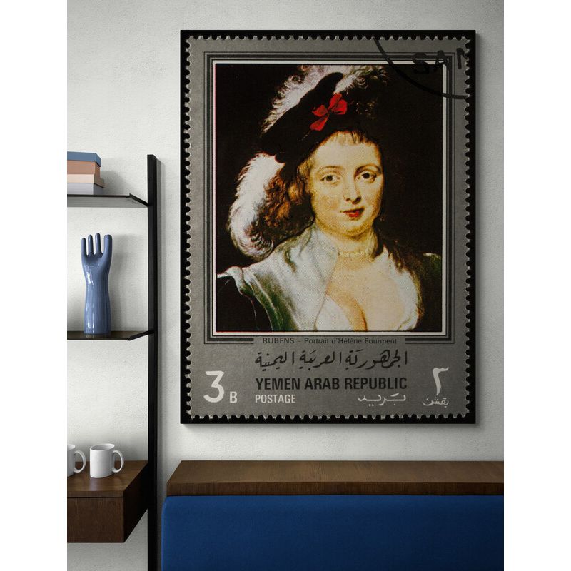 TAYRONA STORE - Cuadro En Lienzo Para La Sala Mujer Estampilla 024 30x40cm
