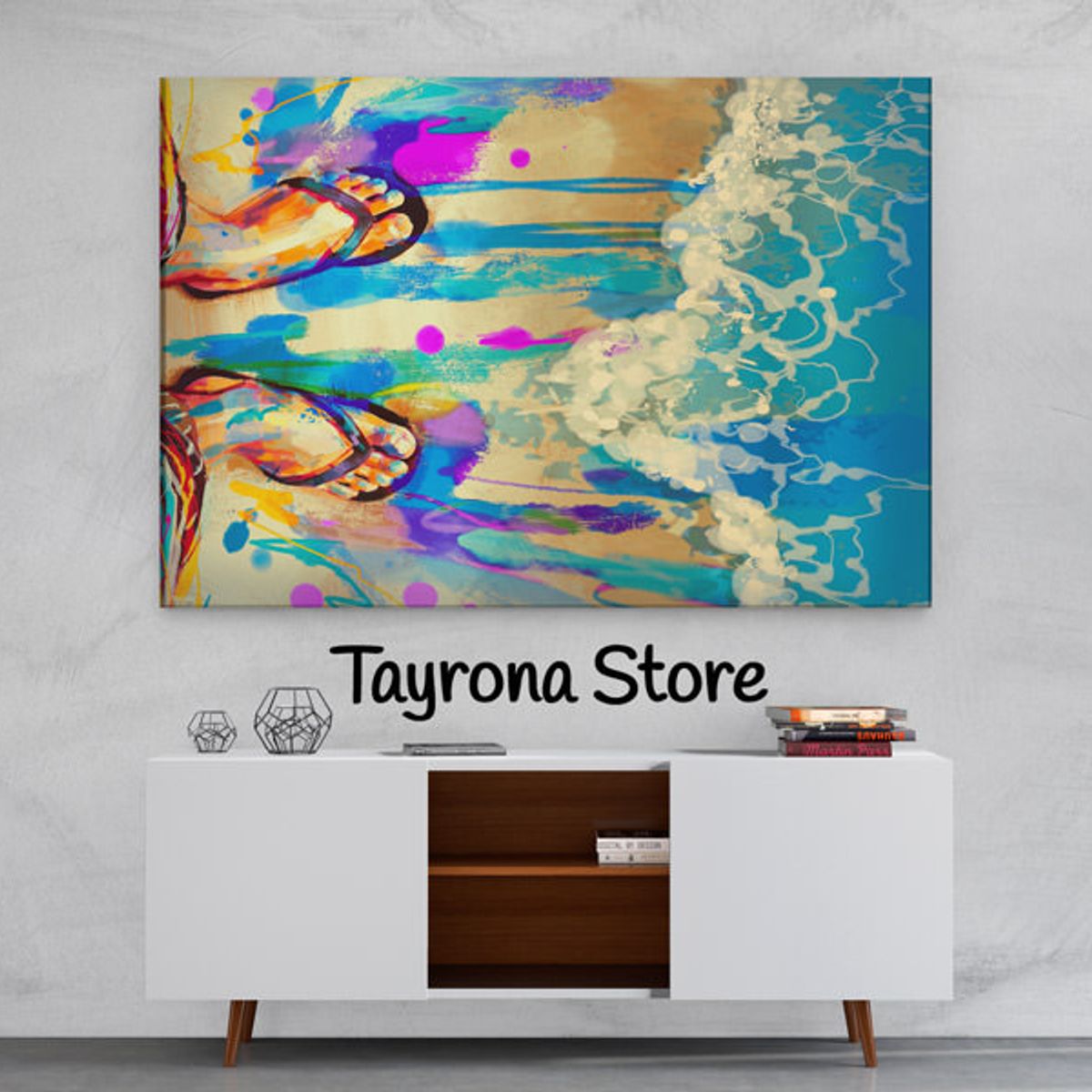 TAYRONA STORE - Cuadro En Lienzo Para La Sala Playa 21 120x80cm