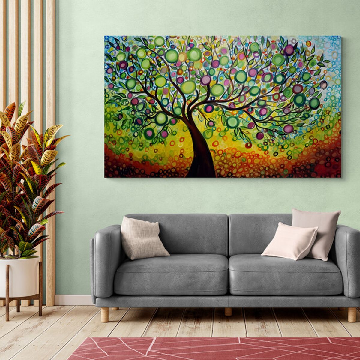 TAYRONA STORE - Cuadro En Lienzo Para La Sala Arbol De La Vida 049 150x90cm