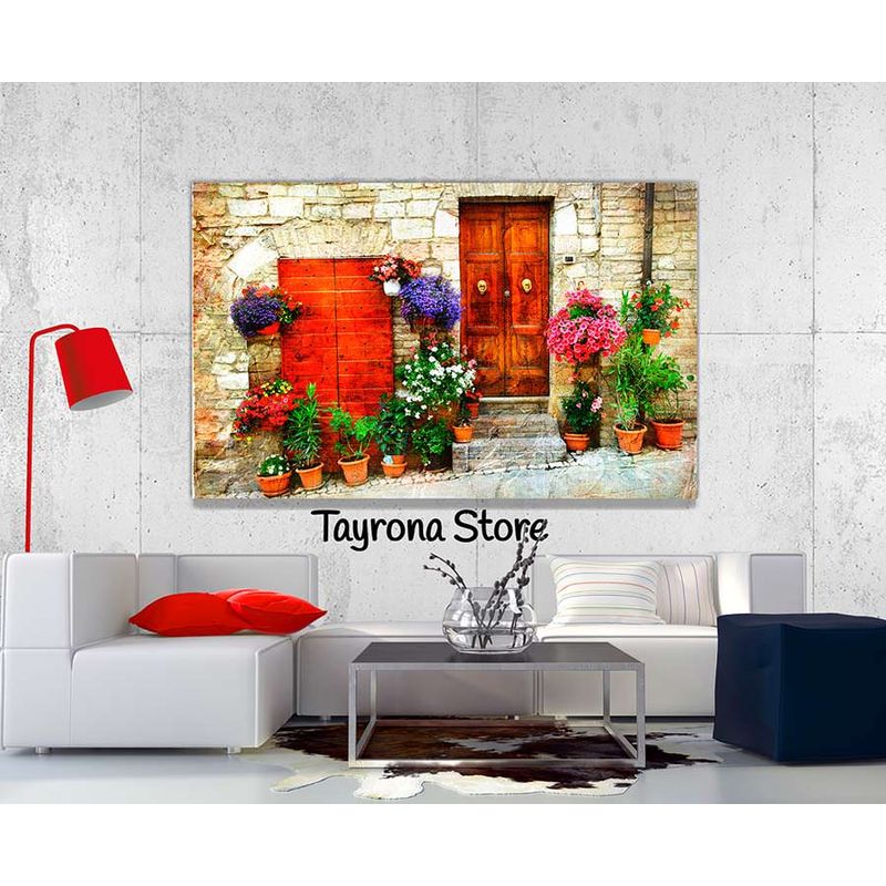 TAYRONA STORE - Cuadro En Lienzo Para La Sala Italia Vintage 21 50x35cm