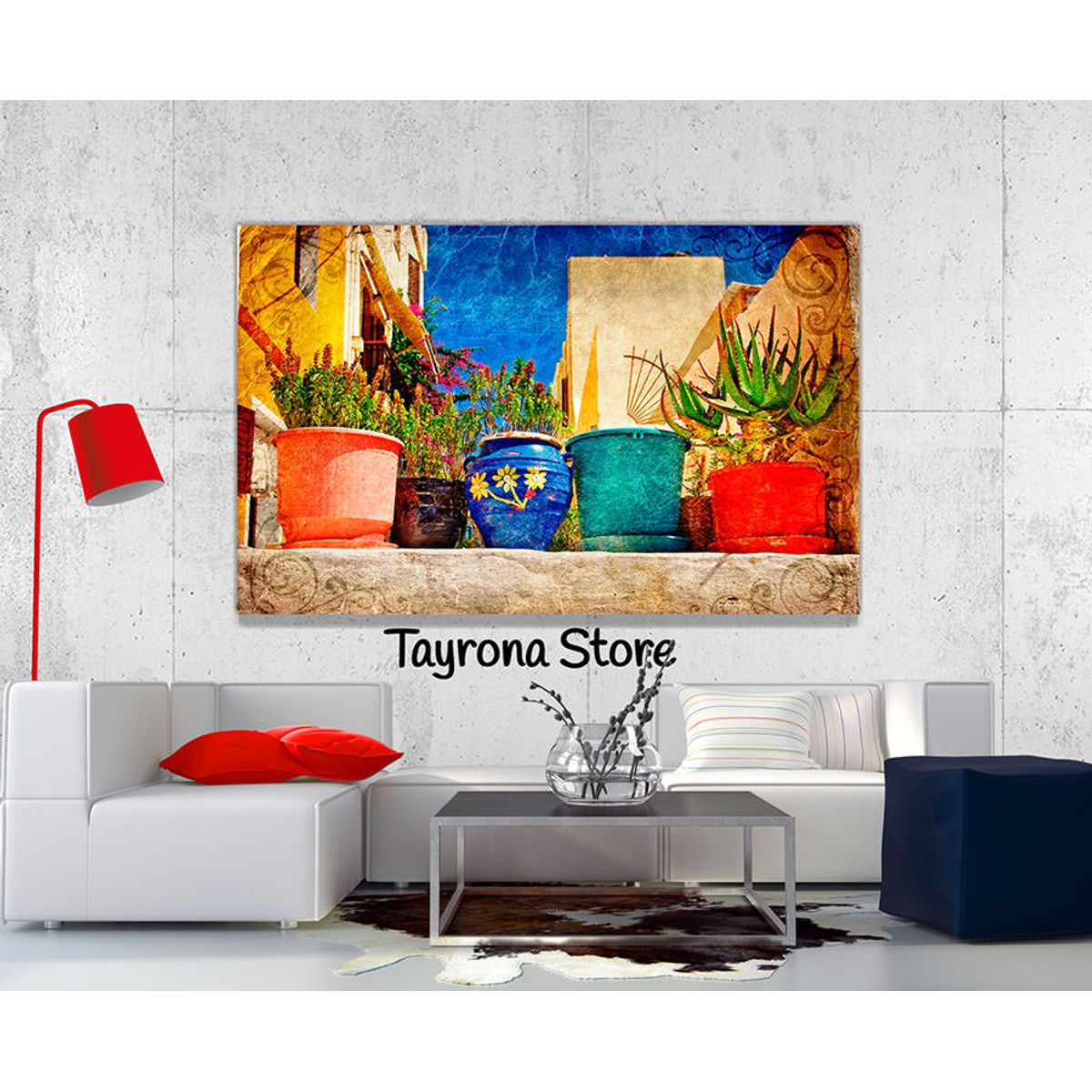 TAYRONA STORE - Cuadro En Lienzo Para La Sala Italia Vintage 22 150x100cm
