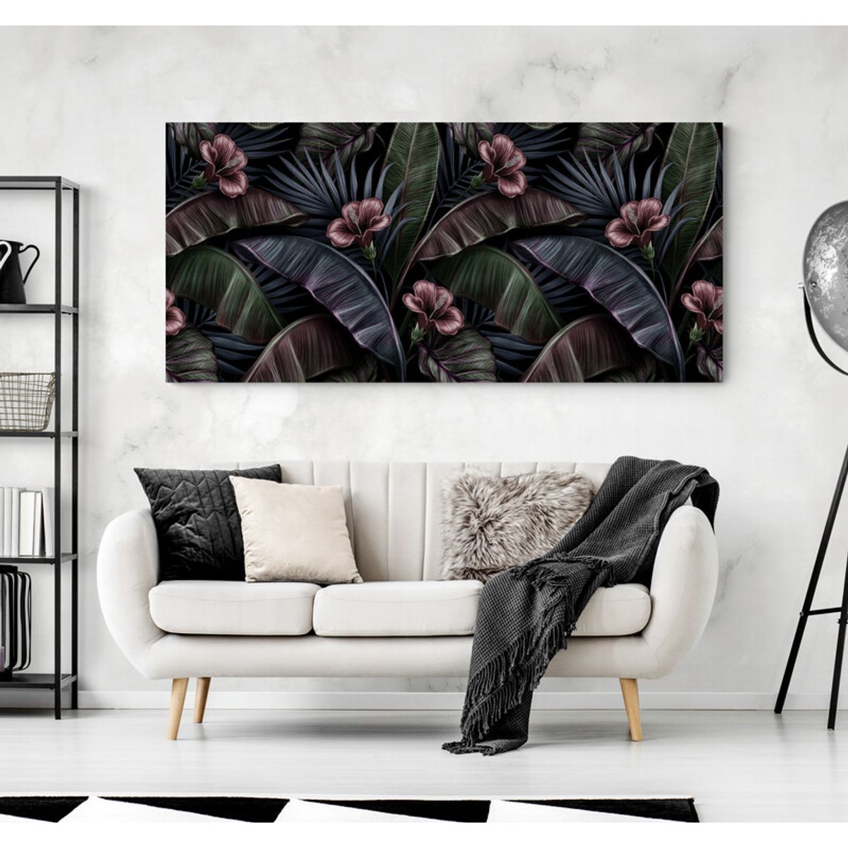 TAYRONA STORE - Cuadro En Lienzo Para La Sala Hojas 053 90x40cm