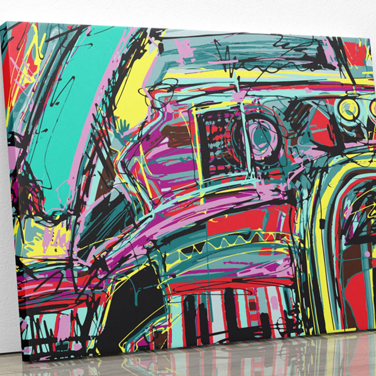 TAYRONA STORE - Cuadro En Lienzo Para La Sala Pintura Abstracta 21 100x75cm