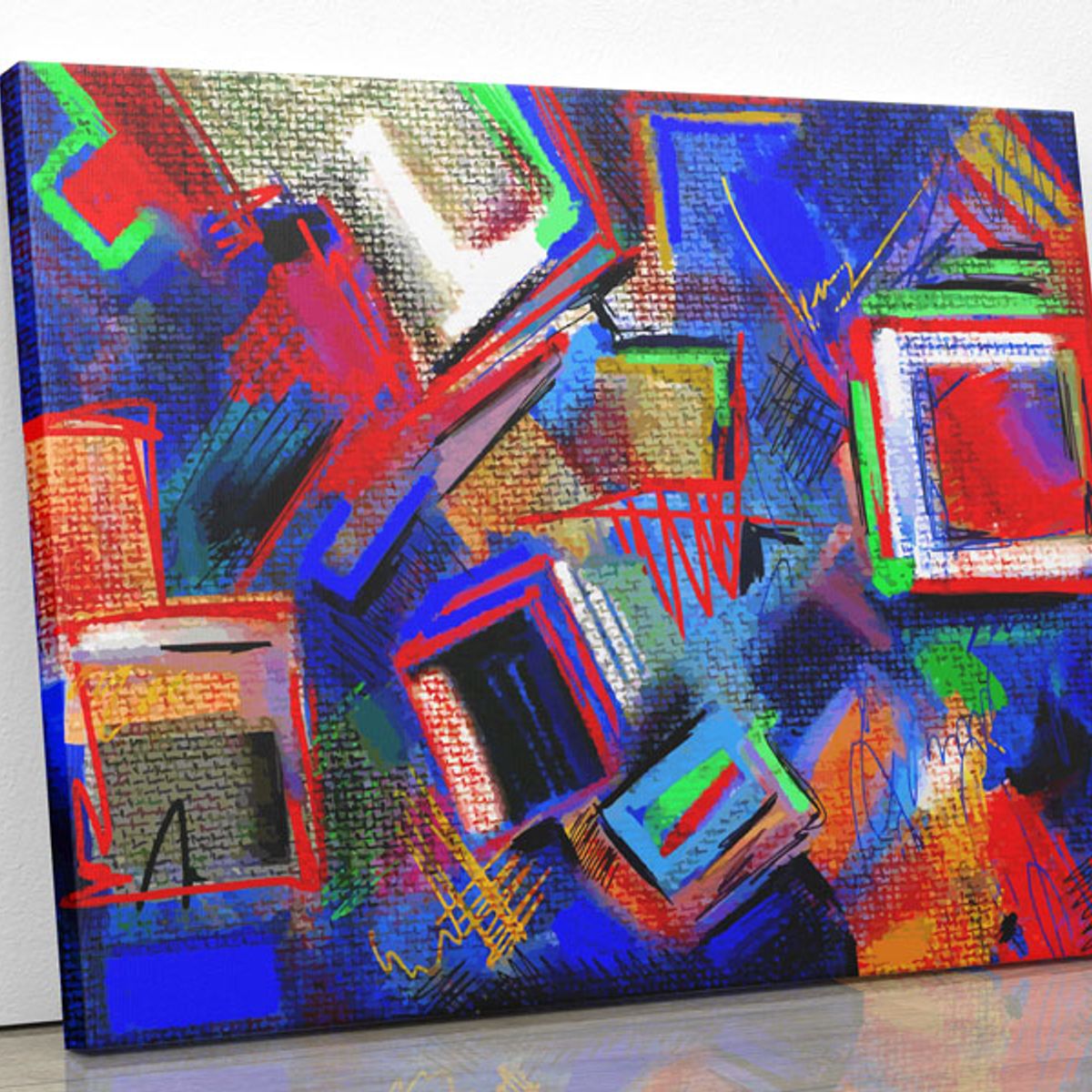 TAYRONA STORE - Cuadro En Lienzo Para La Sala Pintura Abstracta 15 100x75cm