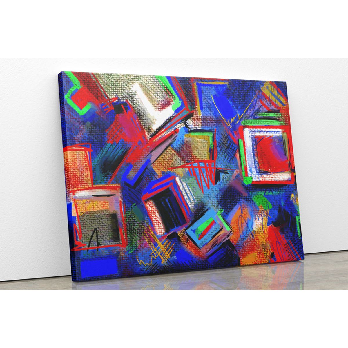 TAYRONA STORE - Cuadro En Lienzo Para La Sala Pintura Abstracta 15 100x75cm