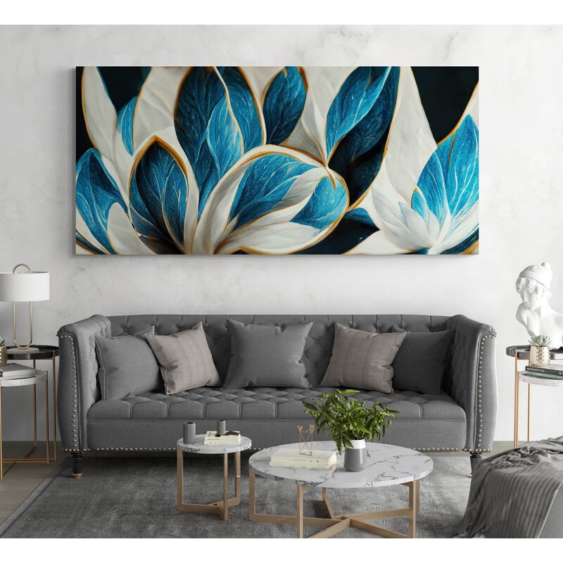 TAYRONA STORE - Cuadro En Lienzo Para La Sala Abstracto Colores 345 90x40cm