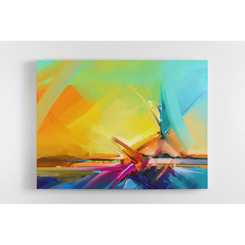TAYRONA STORE - Cuadro En Lienzo Para La Sala Pintura Abstracta 128 80x60cm